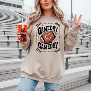 🏈  Football Game day sweatshirt Sand New S M L XL